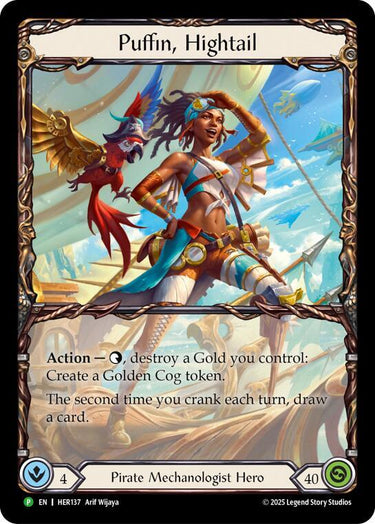Action — {t}, destroy a Gold you control: Create a Golden Cog token.
The second time you crank each turn, draw a card.